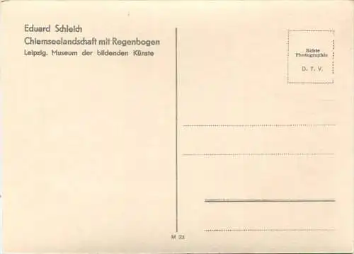 Eduard Schleich - Chiemsee Landschaft mit Regenbogen - Leipzig - Museum der bildenden Künste - Foto-AK Grossformat