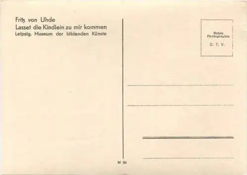 Fritz von Uhde - Lasset die Kindlein zu mir kommen - Leipzig - Museum der bildenden Künste - Foto-AK Grossformat