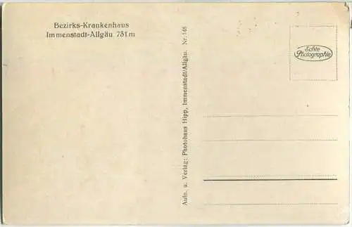 Immenstadt - Bezirks-Krankenhaus - Foto-Ansichtskarte - Verlag Hipp Immenstadt