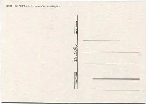 Champex - le lac et les Clochers d' Arpettaz - AK Grossformat