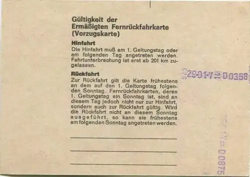 DB-Fahrkarte 1982 für eine Person von Gerstungen nach Basel Bad Bf.