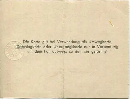 Übergangskarte aus 2. Kl in 1. Kl von Köln nach Basel Bad Bf - DB 1967