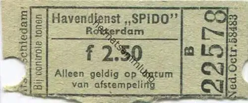 Rotterdam - Havendienst Spido - Fahrkarte f 2.50