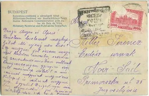 Budapest - Millenium-Denkmal mit Stadtwäldchen-Teich