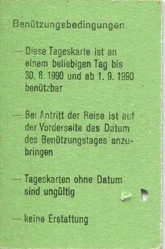 Schweiz - 100 Jahre Coop Bern 1990 - Tageskarte für beliebige Fahrten auf dem Thuner- und Brienzersee sowie auf Bahn