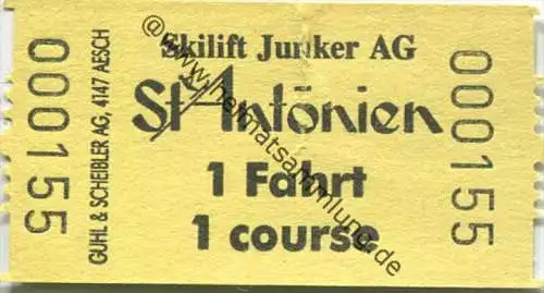 St. Antönien - Skilift Junker AG - 1 Fahrt