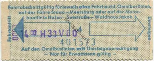 Konstanz - Verkehrsbetriebe Stadtwerke Konstanz - Fahrschein für Omnibus- Fähre oder Motorbootlinie