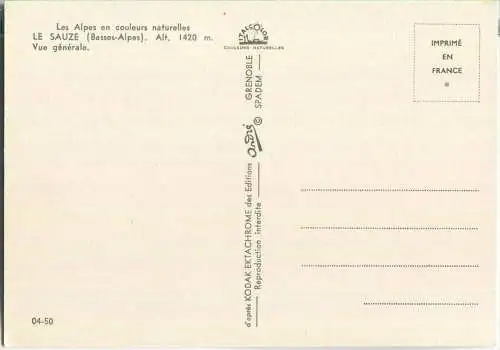 Barcelonnette - Le Sauze - Vue generale - Ansichtskarte Großformat