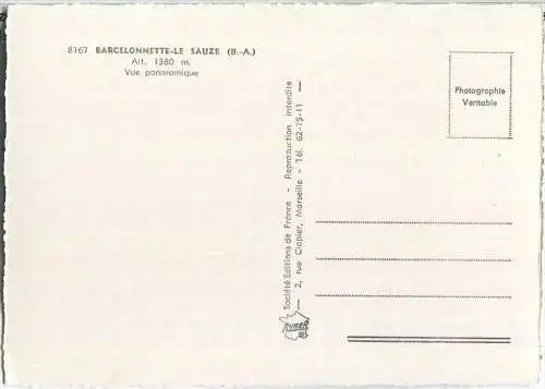 Barcelonnette-Le Sauze - Vue panoramique - Ansichtskarte Großformat