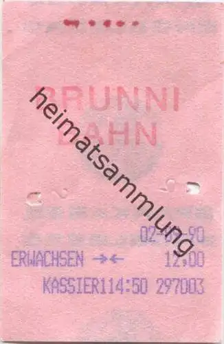Engelberg - Brunni-Bahn - Fahrschein 1990
