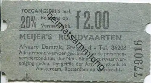 Niederlande - Amsterdam - Meijer 's Rondvaarten - Fahrkarte