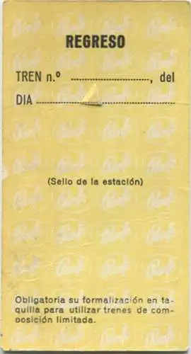 Spanien - Barcelona - Cubellas Sitges - RENFE - Fahrschein 1972