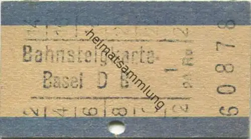 Bahnsteigkarte - Basel DB 20Rp.