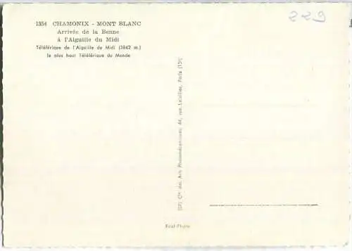 Chamonix - Luftseilbahn - l'Aiquille du Midi - Ansichtskarte Großformat