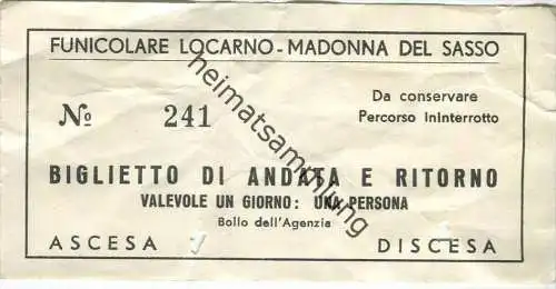 Funicolare Locarno-Madonna del Sasso - Fahrschein