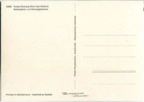 Gletsch - Furka-Oberalp-Bahn - Ansichtskarte Großformat