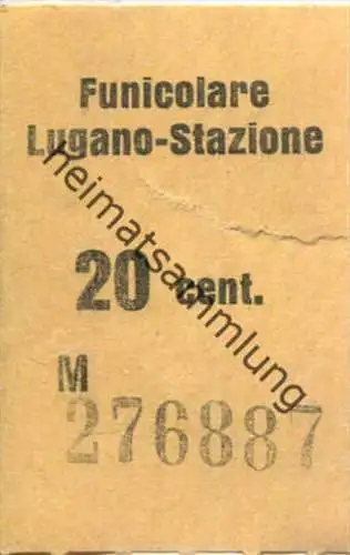 Schweiz - Funicolare Lugano-Stazione - Fahrschein