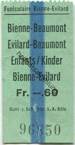 Funiculaire Bienne-Evilard - Kinderfahrschein