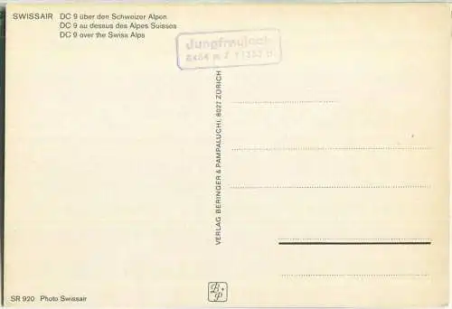 Jungfraujoch - Swissair - DC 9 über den Schweizer Alpen