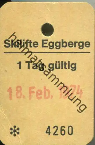 Skilifte Eggberge - Tageskarte 1974