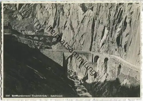 Teufelsbrücke - Gotthardstrasse - Schöllenen - Ansichtskarte Großformat