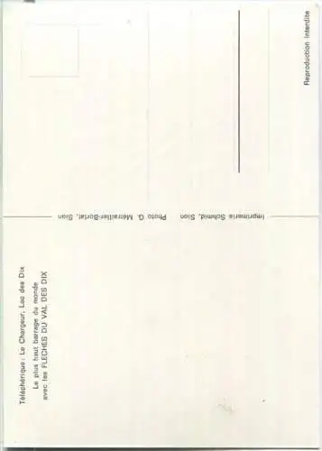 Le Téléphérique du Lac des Dix - Le Chargeur - Luftseilbahn - Ansichtskarte Großformat