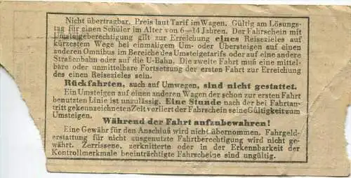 BVG Berlin Köthener Str. 17 - Schüler-Fahrschein 1944 - Usedomerstrasse von nach Weissensee