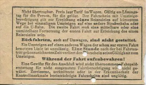 BVG Berlin Köthener Str. 17 - Fahrschein 1943 - Tempelhof von nach Kreuzberg