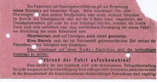 BVG Berlin Köthener Str. 17 - Schüler-Fahrschein 1932 - Usedomer Strasse Weissensee - Teilstrecke Schildow bis Nordend S