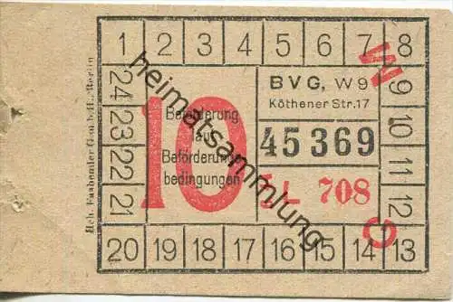BVG Berlin Köthener Str. 17 - Fahrschein 1944