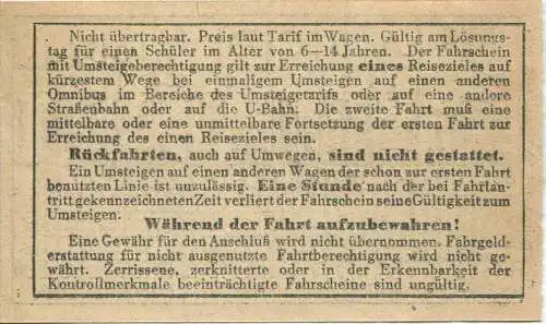 BVG Berlin Köthener Str. 17 - Schüler-Fahrschein 1943