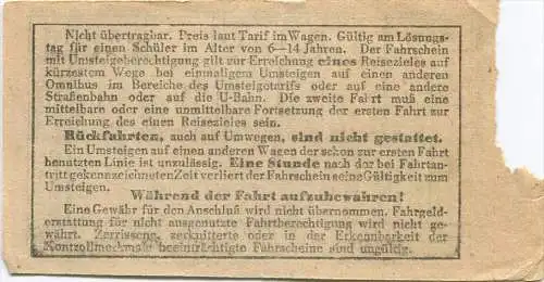 BVG Berlin Köthener Str. 17 - Schüler-Fahrschein 1944