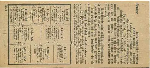 BVG Berlin Köthener Str. 17 - Schüler-Fahrschein 1930