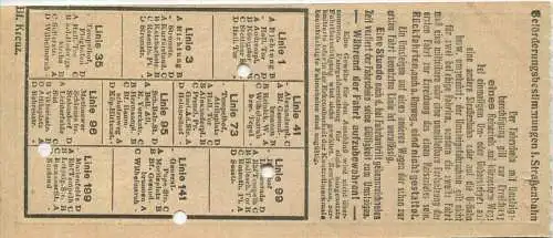 BVG Berlin Köthener Strasse 17 - Fahrschein 1935