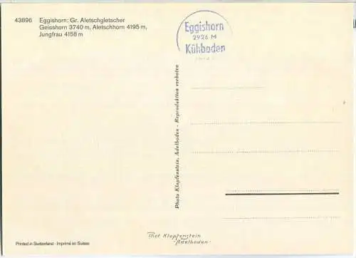 Eggishorn - Großer Aletschgletscher - Ansichtskarte Großformat