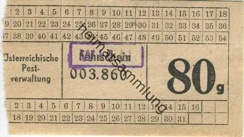 Österreichische Postverwaltung - Stempel Wien - Fahrschein 80g
