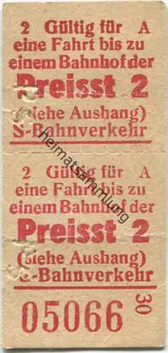 Berliner S-Bahn - Fahrschein Preisstufe 2