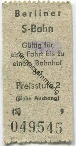 Berliner S-Bahn Fahrkarte Preisstufe 2