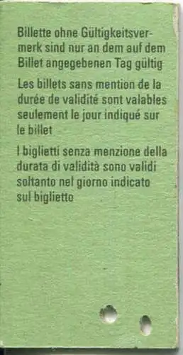 Burgdorf - Biel/Bienne - 1. Klasse 1/2 Preis Fr. 7.30 - Fahrkarte 1987