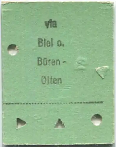 Lyss - Thalwil - 1. Klasse 1/2 Preis - Fahrkarte 1985
