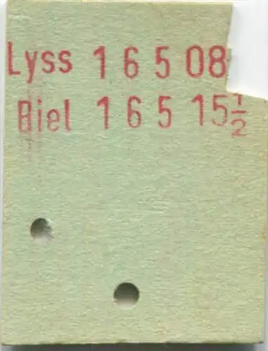 Lyss - Neuchatel und zurück - 1. Klasse 1/2 Preis - Fahrkarte 1976