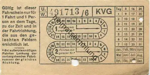 Kassel - Gültig für 1 Fahrt - KVG Fahrschein