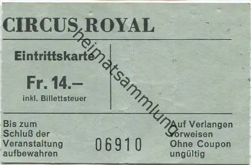 Circus Royal - Eintrittskarte