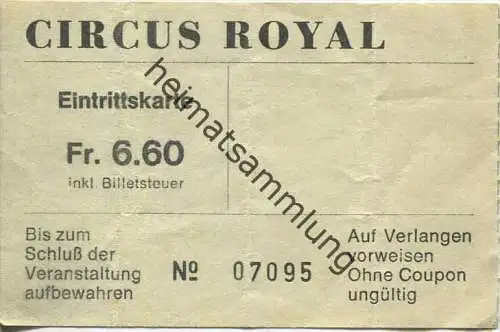 Circus Royal - Eintrittskarte