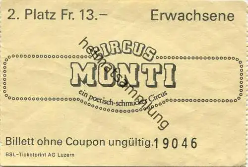Circus Monti - Eintrittskarte