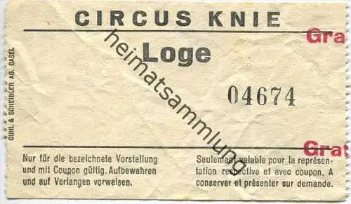 Circus Knie - Eintrittskarte - Loge