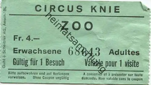 Circus Knie - Eintrittskarte - Zoo