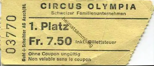 Schweizer Familienunternehmen Circus Olympia - Eintrittskarte