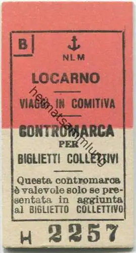 NLM Locarno - Contromarca per Biglietti collettivi - Fahrkarte