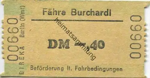Fähre Burchardi Berlin - Fahrkarte DM -.40